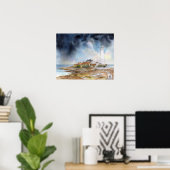 セントメリーズライトハウスウィットリーベイウォーター色 ポスター (ホームオフィス)