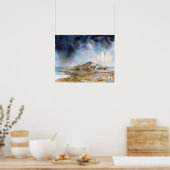 セントメリーズライトハウスウィットリーベイウォーター色 ポスター (キッチン)