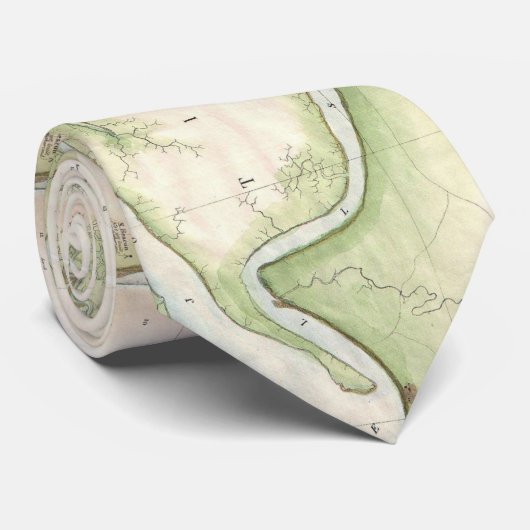 セントメリーズ川のヴィンテージ地図 – FL/GA (1857) ネクタイ (ロール)