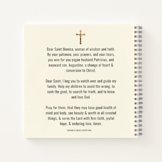 セントモニカオーガスティンカトリック祈りの言葉カード ノートブック (裏面)
