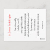 セントモーゼスザエチオピア祈りの言葉カード ポストカード (裏面)