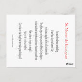 セントモーゼスザエチオピア祈りの言葉カード ポストカード (裏面)