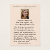 セントラファエルアーチャンエル祈りの言葉葬儀聖カード (裏面)