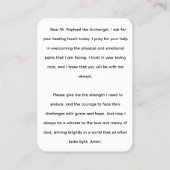 セントラファエルザアーチャンゲル祈りの言葉カード 名刺 (裏面)