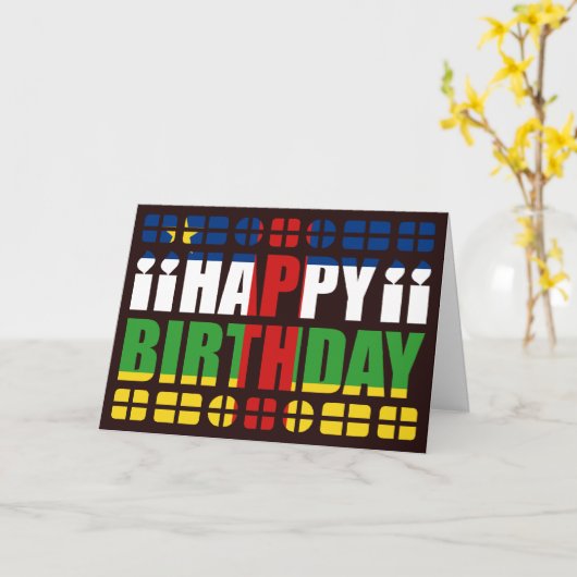 セントラフリク国旗の誕生日カード カード (黄色い花)