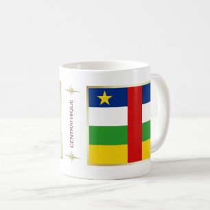 セントラフリク国旗+地図マグカップ コーヒーマグカップ