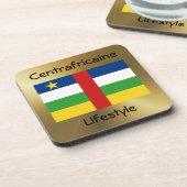 セントラフリク国旗+文字コースター コースター (左側)