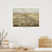 セントラリア， ILパノラママップ – 1867 ポスター (キッチン)