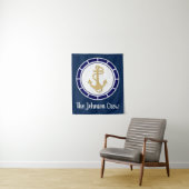 セントラルゴールデンいかりネイビーブルー航海の タペストリー (インサイチュ)