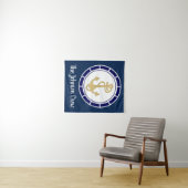 セントラルゴールデンいかりネイビーブルー航海の タペストリー (インサイチュ(横))