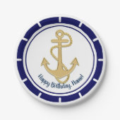 セントラルゴールデンいかりネイビーブルー航海の ペーパープレート (正面)