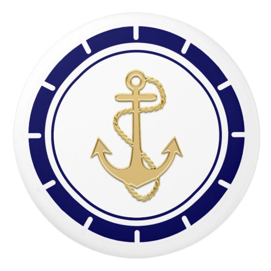 セントラルゴールデンいかりネービーブ航海のルー セラミックノブ (正面)