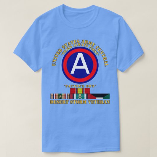 セントラルサードデザートストーム退役軍人 Tシャツ (デザイン正面)