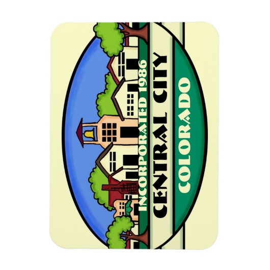 セントラルシティコロラド小さな町の土産マグネット マグネット (縦)