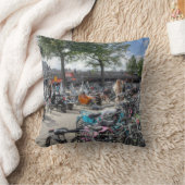 セントラルステーション自転車パーク、アムステルダムの観光スポット クッション (ブランケット)