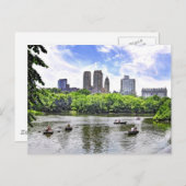 セントラルパークでボート ポストカード (正面/裏面)