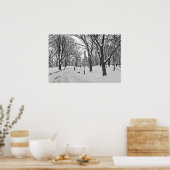 セントラルパークで雪を散歩 ポスター (キッチン)