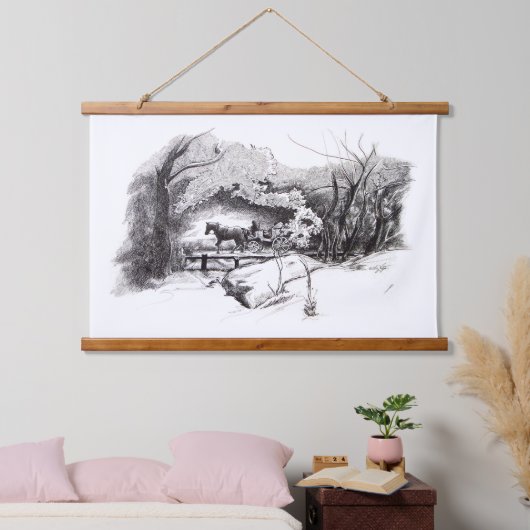 セントラルパークのタペストリーぶら下がったを乗り越える 吊り下げ型タペストリー (寝室)