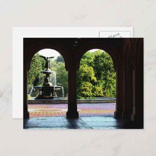 セントラルパークのベセスダ噴水写真 ポストカード (正面/裏面)