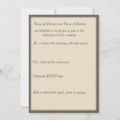 セントラルパークのボウブリッジでの結婚式 招待状 (裏面)