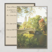 セントラルパークのボウブリッジでの結婚式 招待状 (正面/裏面)