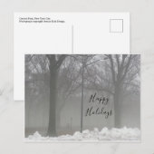 セントラルパークの冬の雪と霧 ポストカード (正面/裏面)