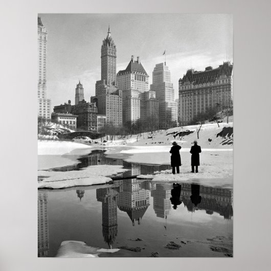 セントラルパークの冬景色、1933年。ヴィンテージ写真 ポスター (正面)