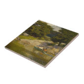 セントラルパークの湖でボートを漕ぐ（E.H.ポットサスト） タイル (側面)