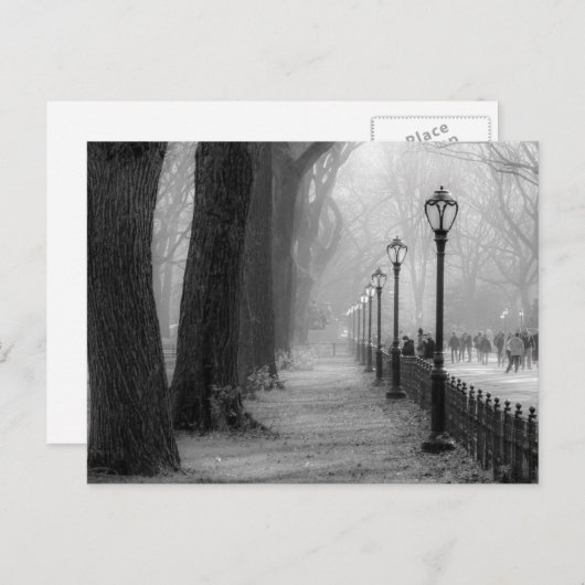 セントラルパークの白と黒の風景 ポストカード (正面/裏面)