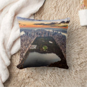 セントラルパークの空中眺め-夕日 クッション (ブランケット)