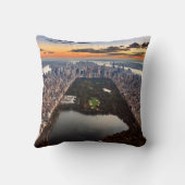 セントラルパークの空中眺め-夕日 クッション (裏面)