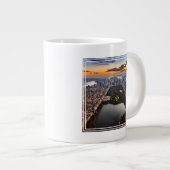 セントラルパークの空中眺め-夕日 ジャンボコーヒーマグカップ (正面右)