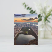 セントラルパークの空中眺め-夕日 ポストカード (スタンド正面)