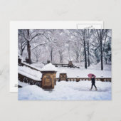 セントラルパークの雪に覆われた階段 ポストカード (正面/裏面)