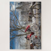 セントラルパークの馬車の雪 ジグソーパズル (縦)