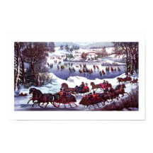 セントラルパークインウィンターヴィンテージリトグラフ