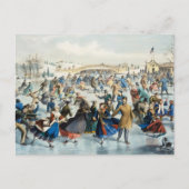 セントラルパークウィンターザスケートで滑る池 ポストカード (正面)