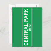 セントラルパークウェストニューヨーク通りサイン ポストカード (正面/裏面)