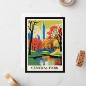 セントラルパークカラフルイラストレーション ノートカード (正面/裏面インサイチュ)