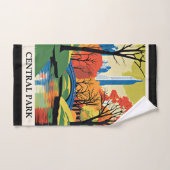 セントラルパークカラフルイラストレーション ハンドタオル (ハンドタオル)