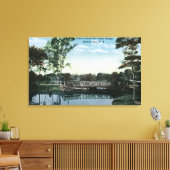 セントラルパーククリークブリッジのビュー キャンバスプリント (インサイチュ (リビング))