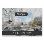 セントラルパークニューヨークの水彩橋 テーブルナンバー (裏面)