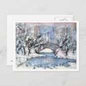 セントラルパークニューヨークウィンター ポストカード (正面/裏面)