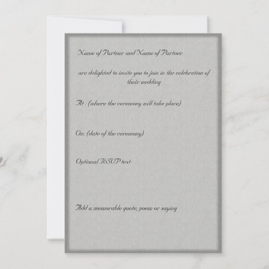 セントラルパークニューヨークシティウエディング招待 招待状 (裏面)