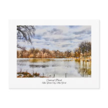 セントラルパークニューヨークシティウォーターカラー絵画ズ