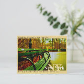 セントラルパークニューヨークシティベンチズグリーン秋 ポストカード (スタンド正面)