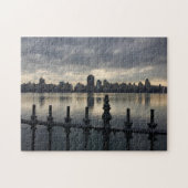 セントラルパークニューヨークシティリザーバーサンライズフォト ジグソーパズル (横)