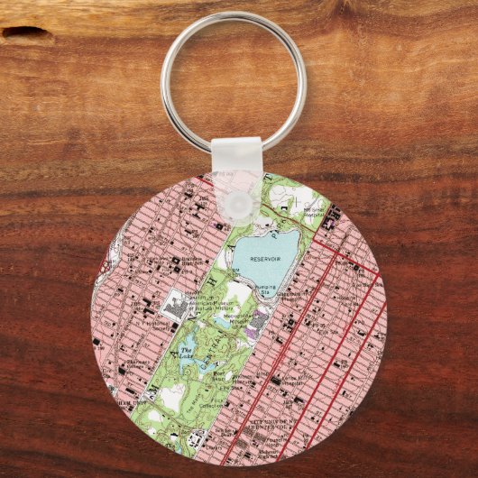 セントラルパークニューヨークシティヴィンテージマップ キーホルダー (正面)