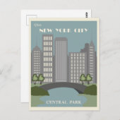 セントラルパークニューヨークシティヴィンテージ ポストカード (正面/裏面)