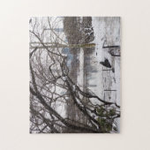 セントラルパークニューヨークシティNYC冬の雪 ジグソーパズル (縦)
